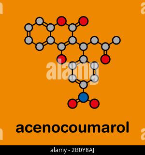 Acenocoumarol anticoagulant drug molecule, illustration Stock Photo - Alamy