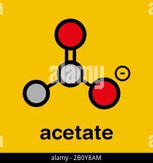 Acetate anion chemical structure, illustration Stock Photo