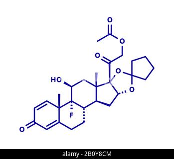 Amcinonide topical corticosteroid drug molecule Stock Photo