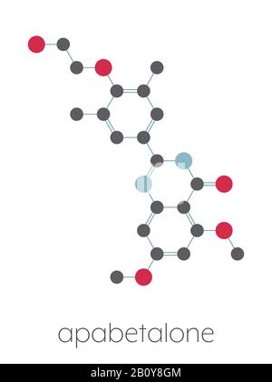 Apabetalone atherosclerosis drug molecule, illustration Stock Photo