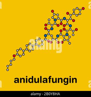 Anidulafungin antifungal drug molecule, illustration Stock Photo - Alamy