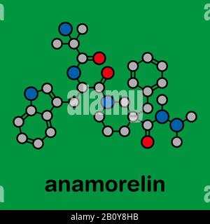 Anamorelin cancer cachexia and anorexia drug molecule Stock Photo