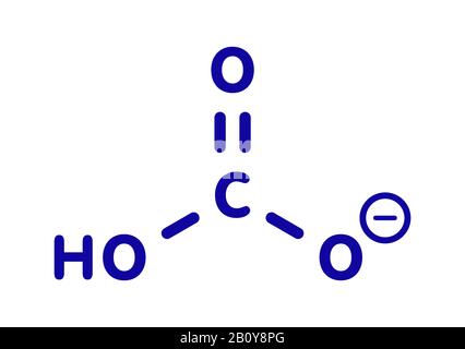 Bicarbonate anion chemical structure, illustration Stock Photo