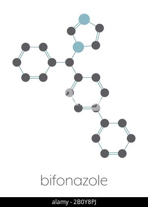 Bifonazole antifungal drug molecule, illustration Stock Photo