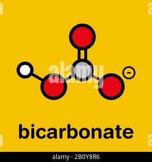 Bicarbonate anion chemical structure, illustration Stock Photo