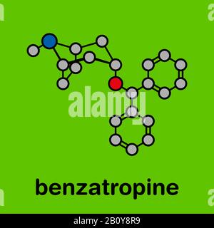 Benzatropine anticholinergic drug molecule, illustration Stock Photo ...