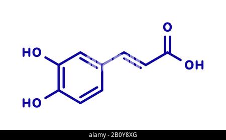 Caffeic acid molecule, illustration Stock Photo