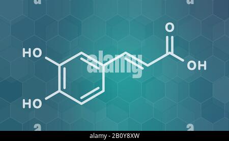 Caffeic acid molecule, illustration Stock Photo