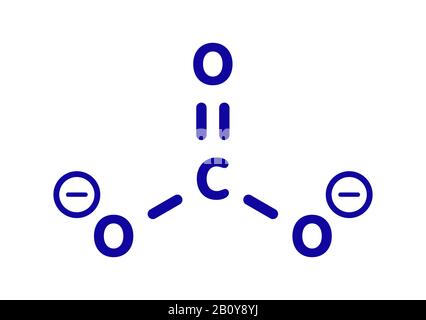 Carbonate anion chemical structure, illustration Stock Photo