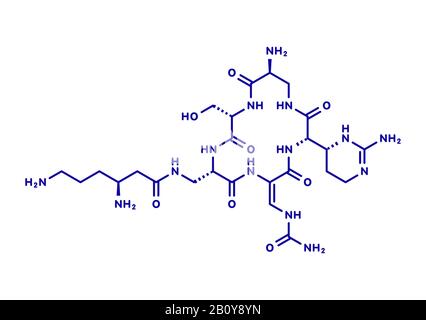 Capreomycin antibiotic drug molecule, illustration Stock Photo