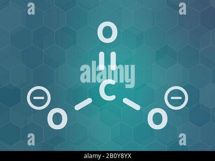 Carbonate anion chemical structure, illustration Stock Photo