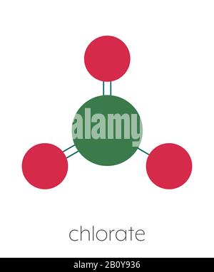 Chlorate anion chemical structure, illustration Stock Photo