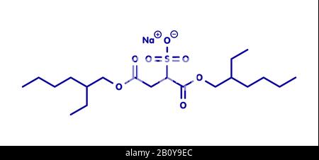 Docusate sodium drug molecule, illustration Stock Photo