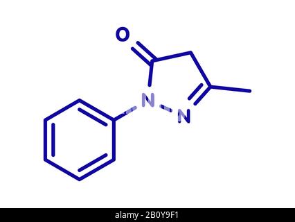 Edaravone drug molecule, illustration Stock Photo