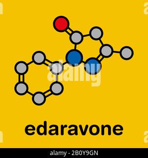 Edaravone drug molecule, illustration Stock Photo