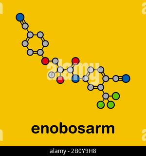 Enobosarm drug molecule, illustration Stock Photo