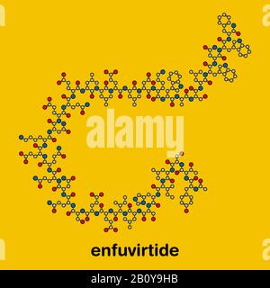 Enfuvirtide HIV drug, illustration Stock Photo