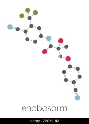 Enobosarm drug molecule, illustration Stock Photo