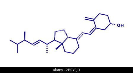Vitamin D2 molecule, illustration Stock Photo