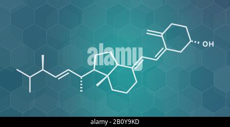Vitamin D2 molecule, illustration Stock Photo