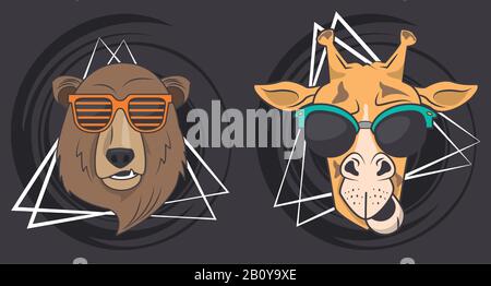 funny bear grizzly with sunglasses cool style Stock Vector Image & Art -  Alamy