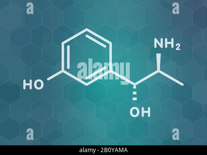 Metaraminol hypotension drug molecule, illustration Stock Photo