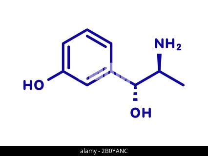 Metaraminol hypotension drug molecule, illustration Stock Photo