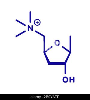 Muscarine mushroom toxin molecule, illustration Stock Photo