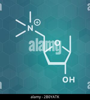 Muscarine mushroom toxin molecule, illustration Stock Photo