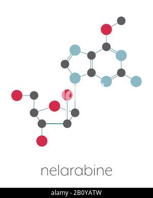 Nelarabine leukemia drug molecule, illustration