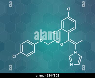 Omoconazole antifungal drug molecule, illustration Stock Photo