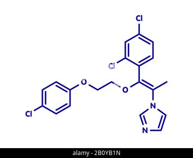 Omoconazole antifungal drug molecule, illustration Stock Photo