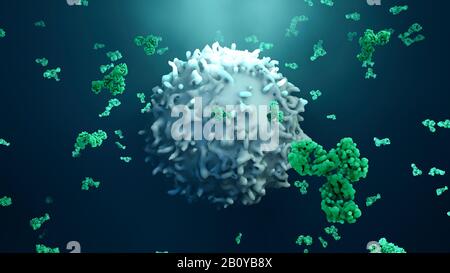 Antibodies attacking cancer cell, illustration Stock Photo - Alamy