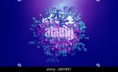 Antibodies attacking cancer cell, illustration Stock Photo - Alamy