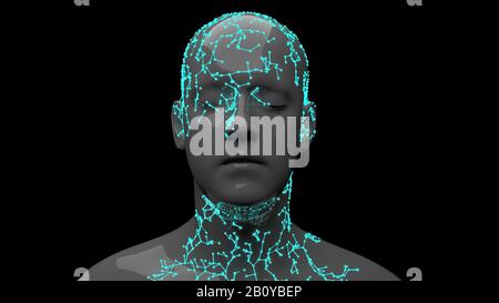 Facial recognition, conceptual illustration Stock Photo