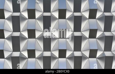 Honeycomb structure on the facade of the Centrum Galerie, shopping center, Dresden, Saxony, Germany, Stock Photo
