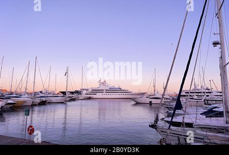 Luxury yacht Lady Moura, Marina, Palma de Mallorca, Balearic Islands, Spain, Stock Photo