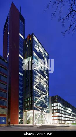 Atlantic Haus, modern architecture, St. Pauli, Port, Hanseatic City of Hamburg, Germany, Stock Photo