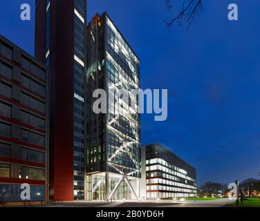 Atlantic Haus, modern architecture, St. Pauli, Port, Hanseatic City of Hamburg, Germany, Stock Photo