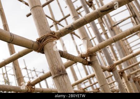 Bamboo scaffolding, IGS, International Garden Show, Wilhelmsburg, Hamburg, Germany, Stock Photo