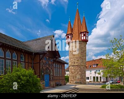 The Dünzebacher gate tower in Eschwege, Werra-Meißner district, Hesse, Germany, Stock Photo