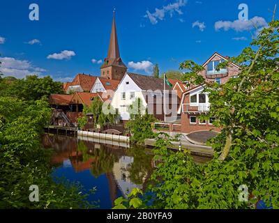 St. Severikirche in the North Sea resort of Otterndorf, state of Hadeln, Lower Saxony, Germany, Stock Photo