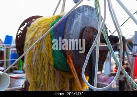 Galilee, Rhode Island, USA-May 11,2017: Galilee is a home to the largest fishing fleet in Rhode Island. Stock Photo