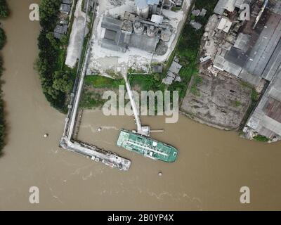 Kuching, Sarawak / Malaysia - February 21, 2020: The CMS Cement Industrial Plant and Factory at the Muara Tabuan area Stock Photo