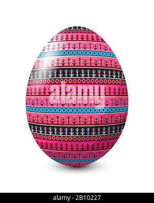 Painted egg celebrating Easter holiday, vector icon over white background Stock Vector