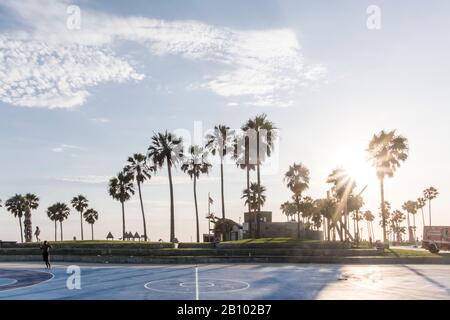 Evening mood at Venice Beach, Los Angeles, California, USA Stock Photo