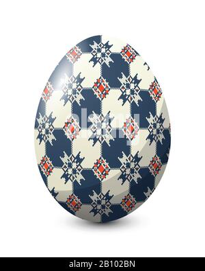 Painted egg celebrating Easter holiday, vector icon over white background Stock Vector