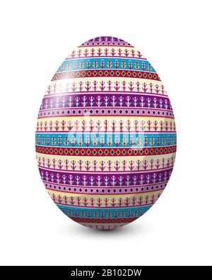 Painted egg celebrating Easter holiday, vector icon over white background Stock Vector