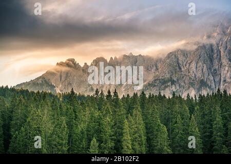 Latemar mountain range, Dolomites, South Tyrol, Italy Stock Photo
