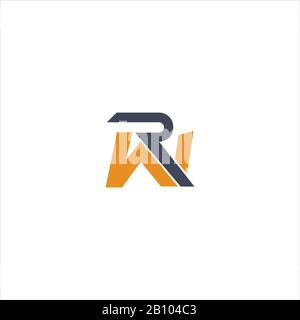 Initial letter wr or rw logo design template Stock Vector